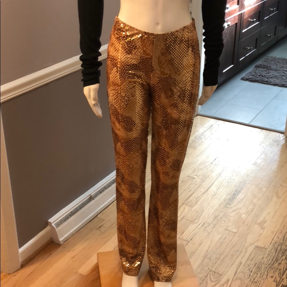 NWT gold dotted snake print pants